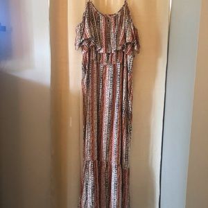 Orange Maxi Off the Shoulder